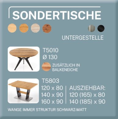 Koinor diningsystem tisch sondertische